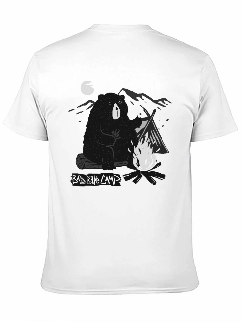 Bear Campfire T-Shirt - Black Graphic Tee