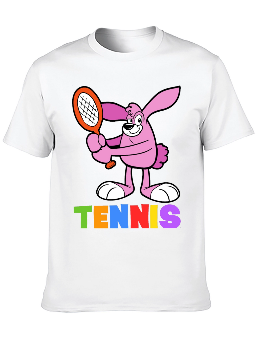 Cartoon Bunny Tennis T-Shirt