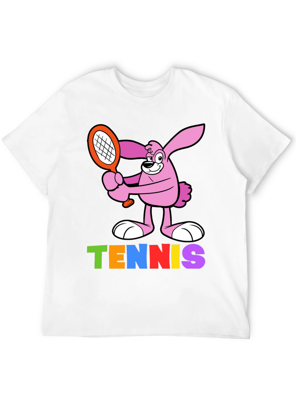 Cartoon Bunny Tennis T-Shirt