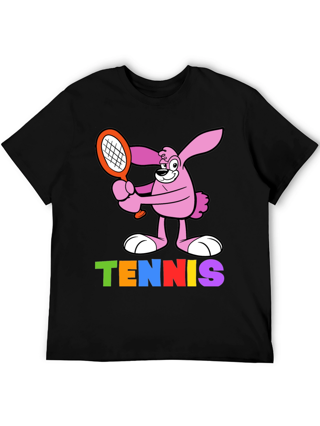 Cartoon Bunny Tennis T-Shirt