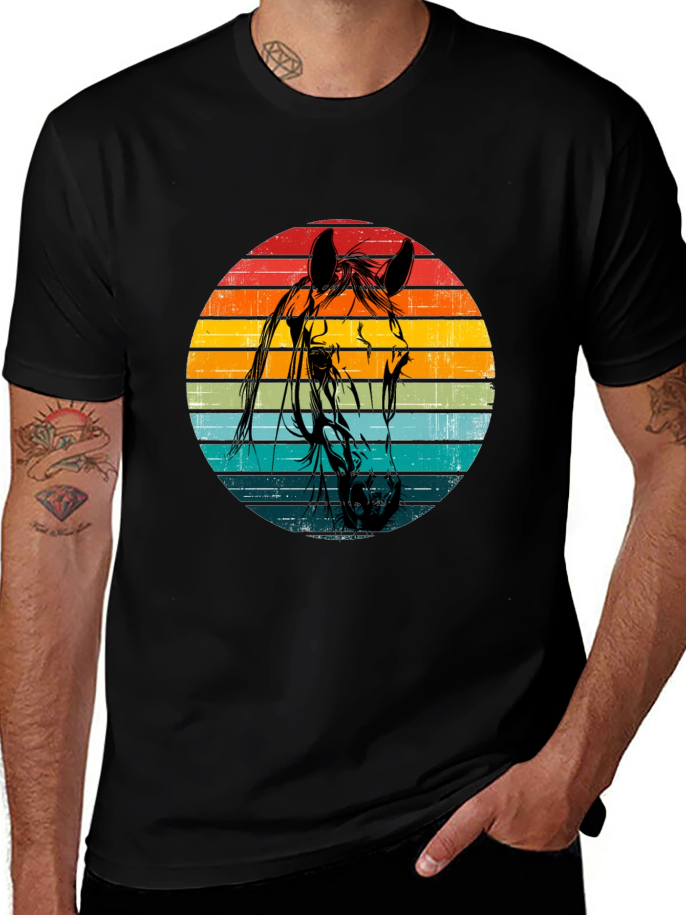 Vintage Horse Graphic Tee - Retro Style Unisex T-Shirt