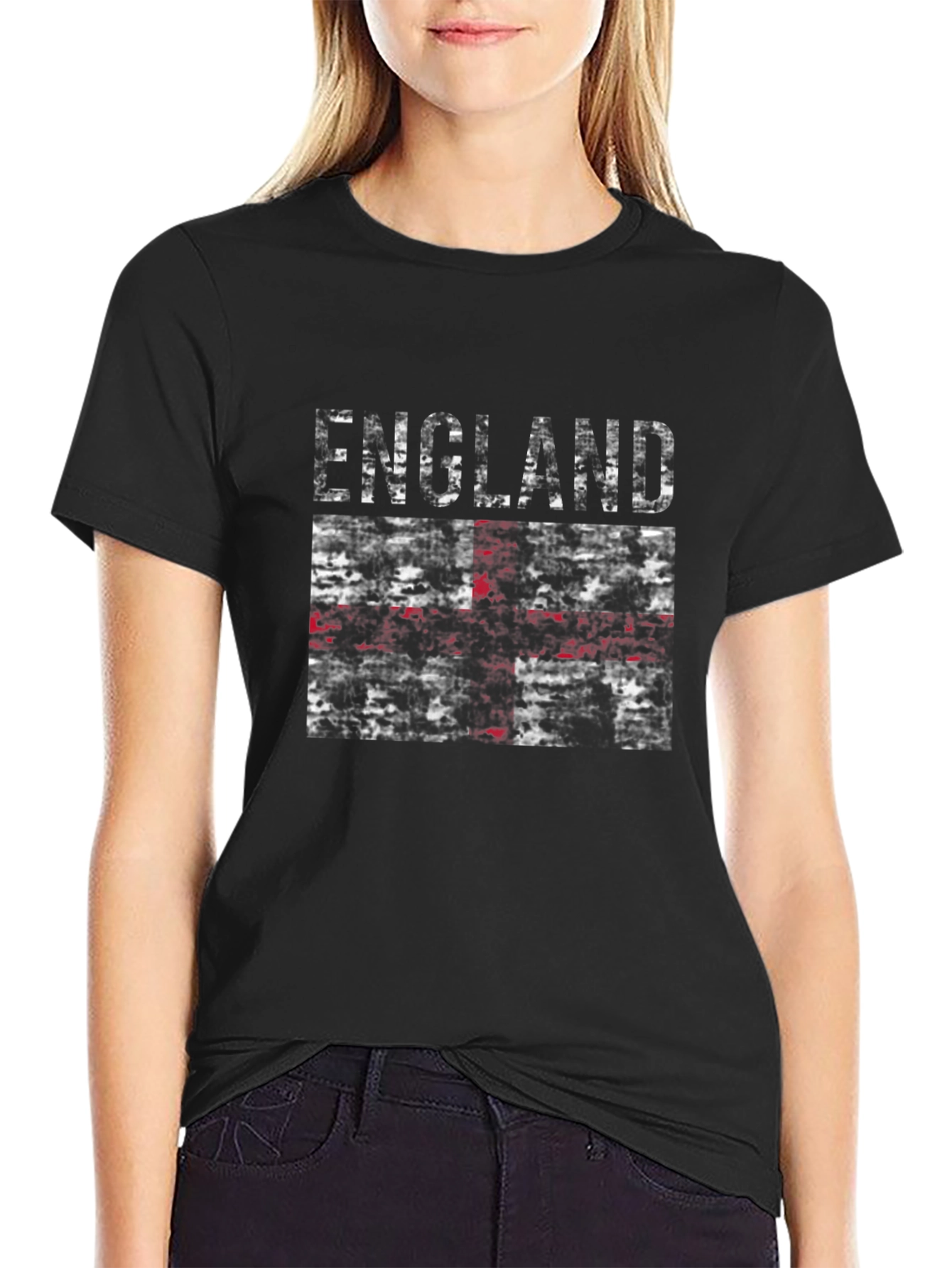 England Flag Graphic Black T-Shirt
