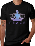 Peace Yoga Lotus Mens Graphic Tee