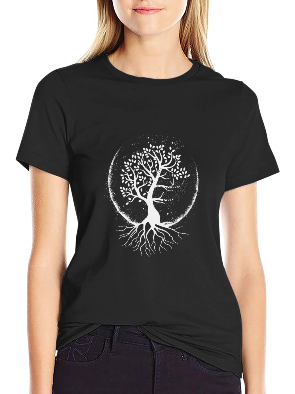 Tree of Life Graphic Tee - Black Cotton Shirt