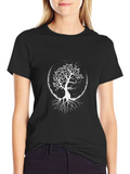 Tree of Life Graphic Tee - Black Cotton Shirt
