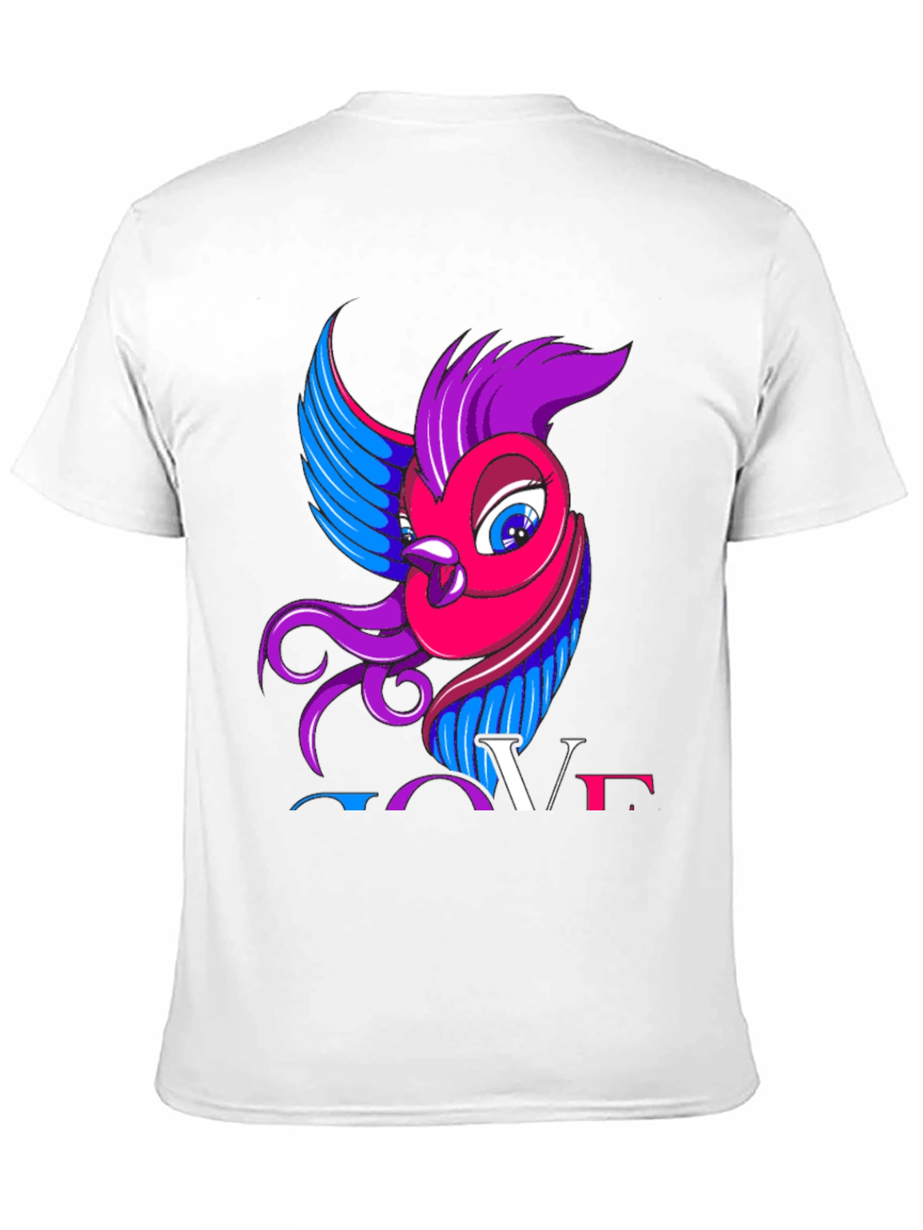 Bisexual Pride T-Shirt with Bird and LOVE Design