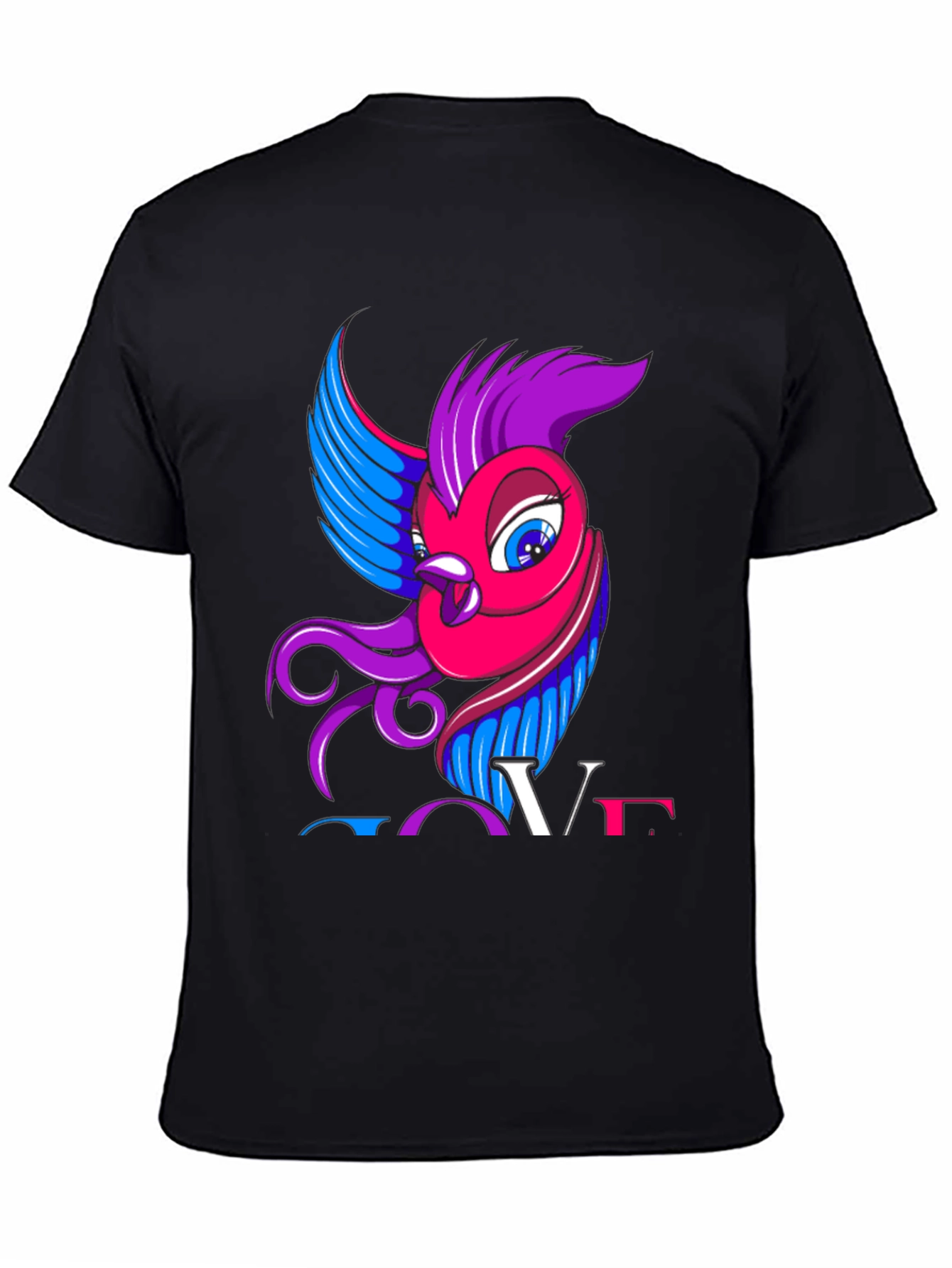 Bisexual Pride T-Shirt with Bird and LOVE Design