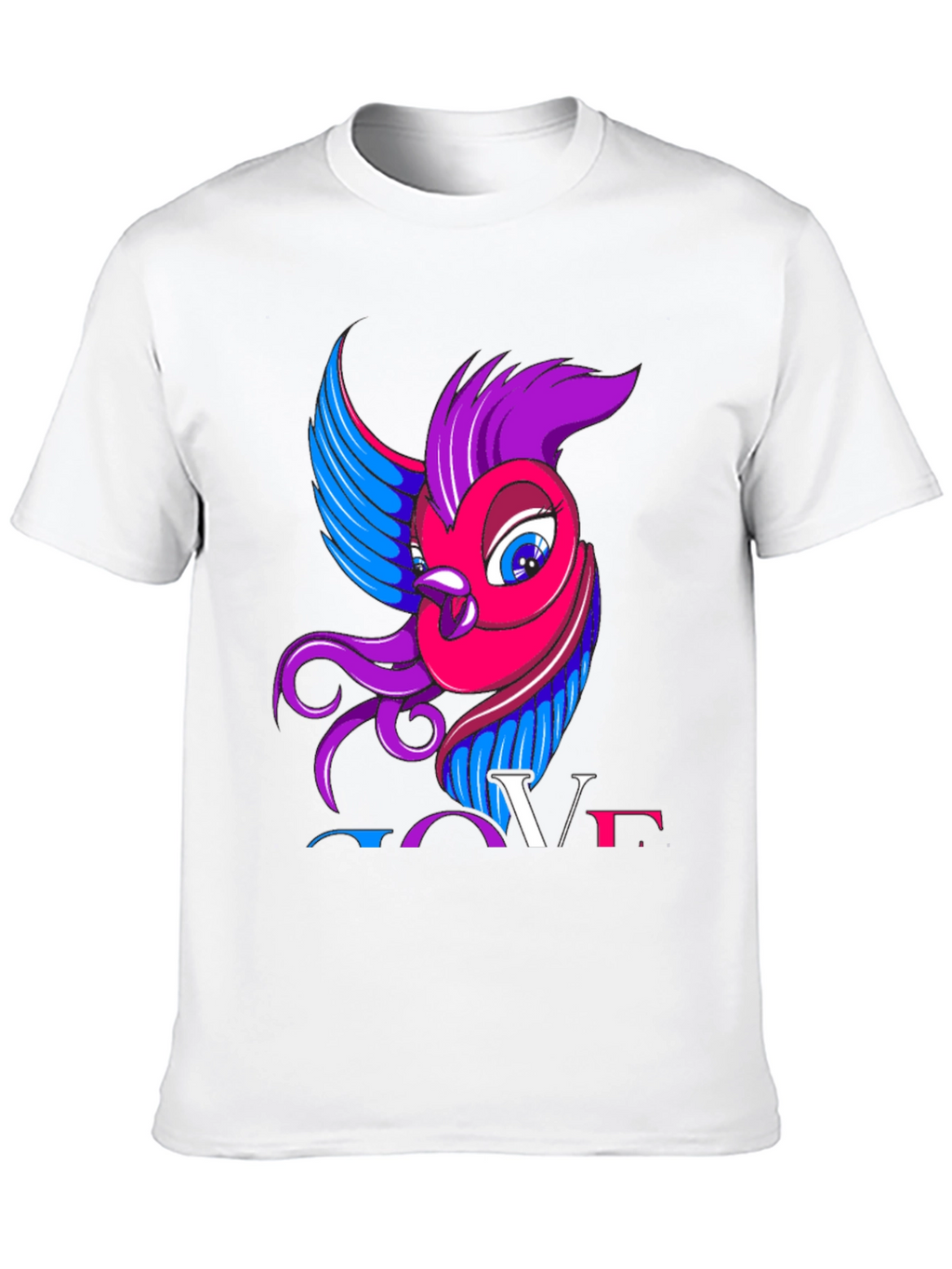 Bisexual Pride T-Shirt with Bird and LOVE Design