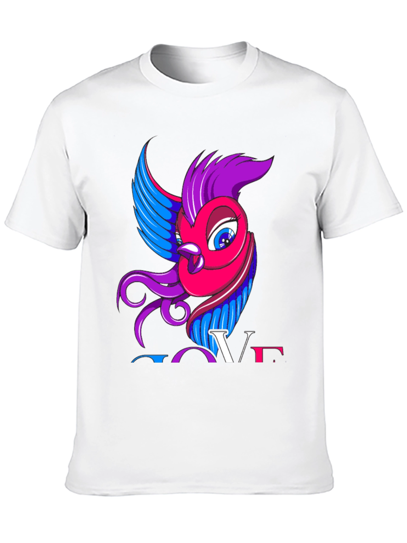 Bisexual Pride T-Shirt with Bird and LOVE Design