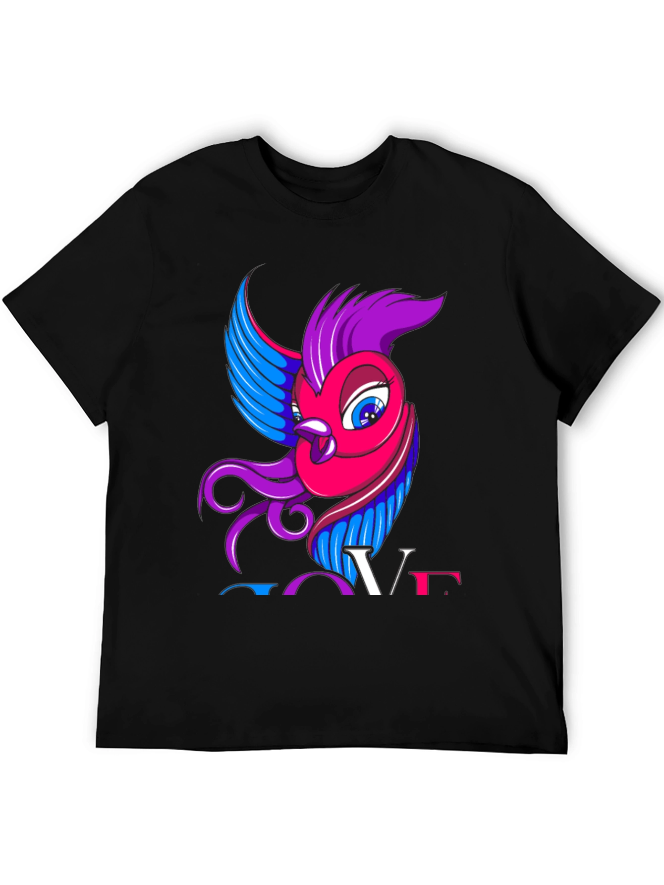 Bisexual Pride T-Shirt with Bird and LOVE Design