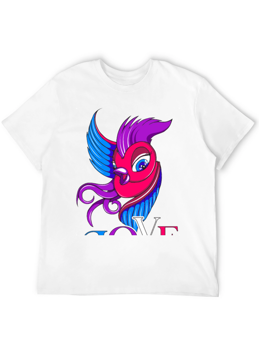 Bisexual Pride T-Shirt with Bird and LOVE Design