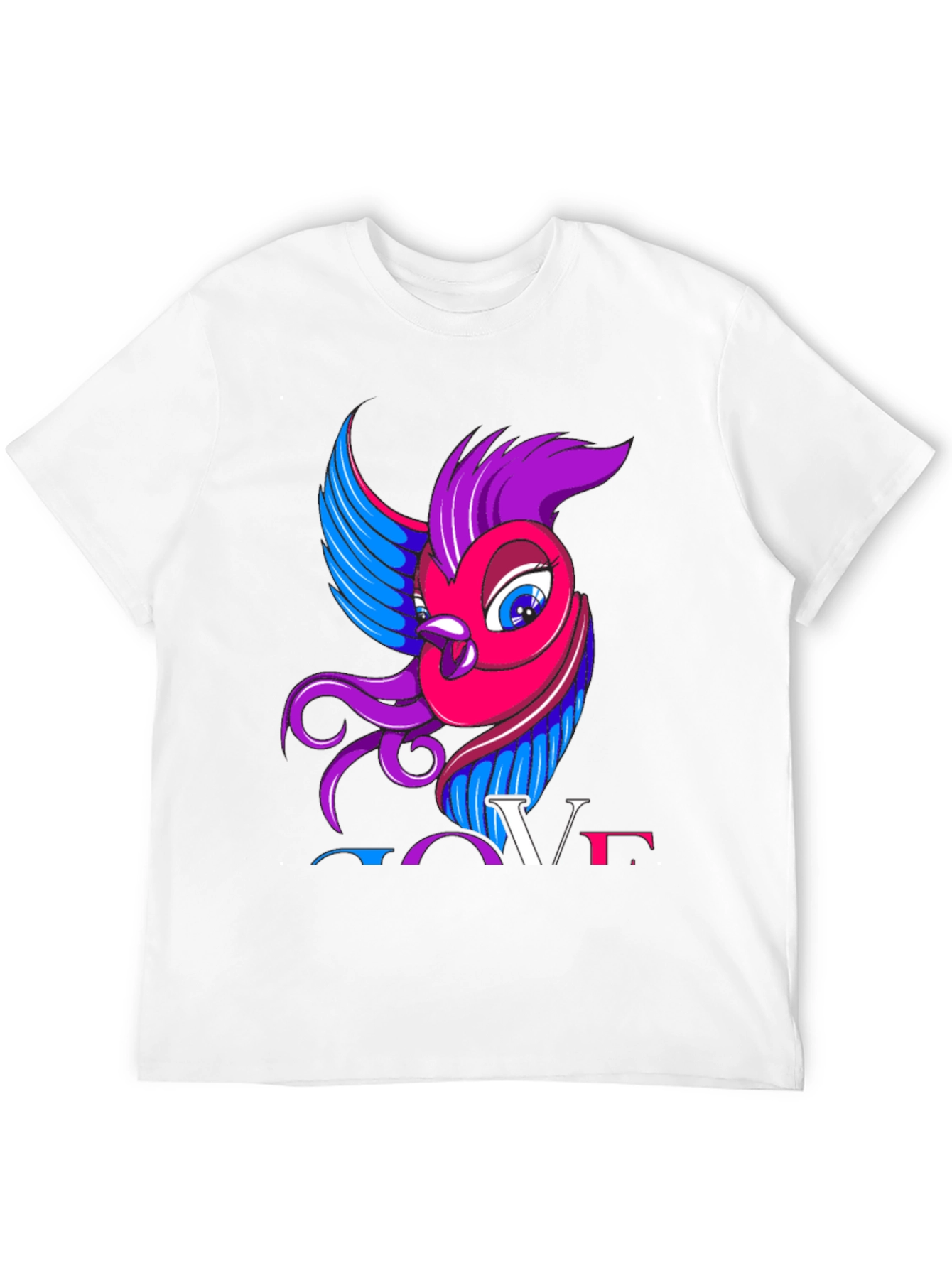 Bisexual Pride T-Shirt with Bird and LOVE Design