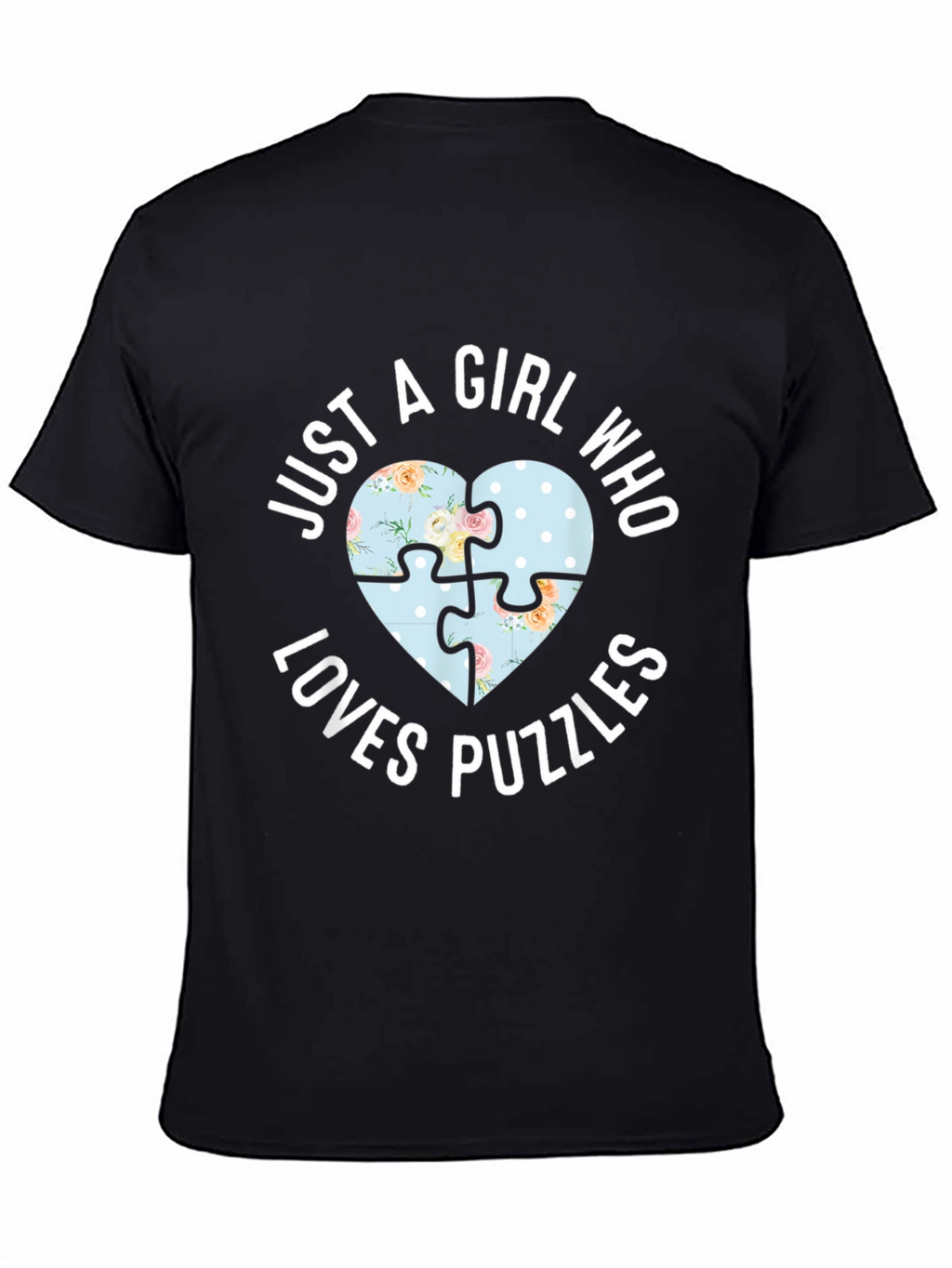 Just A Girl Who Loves Puzzles Heart T-Shirt