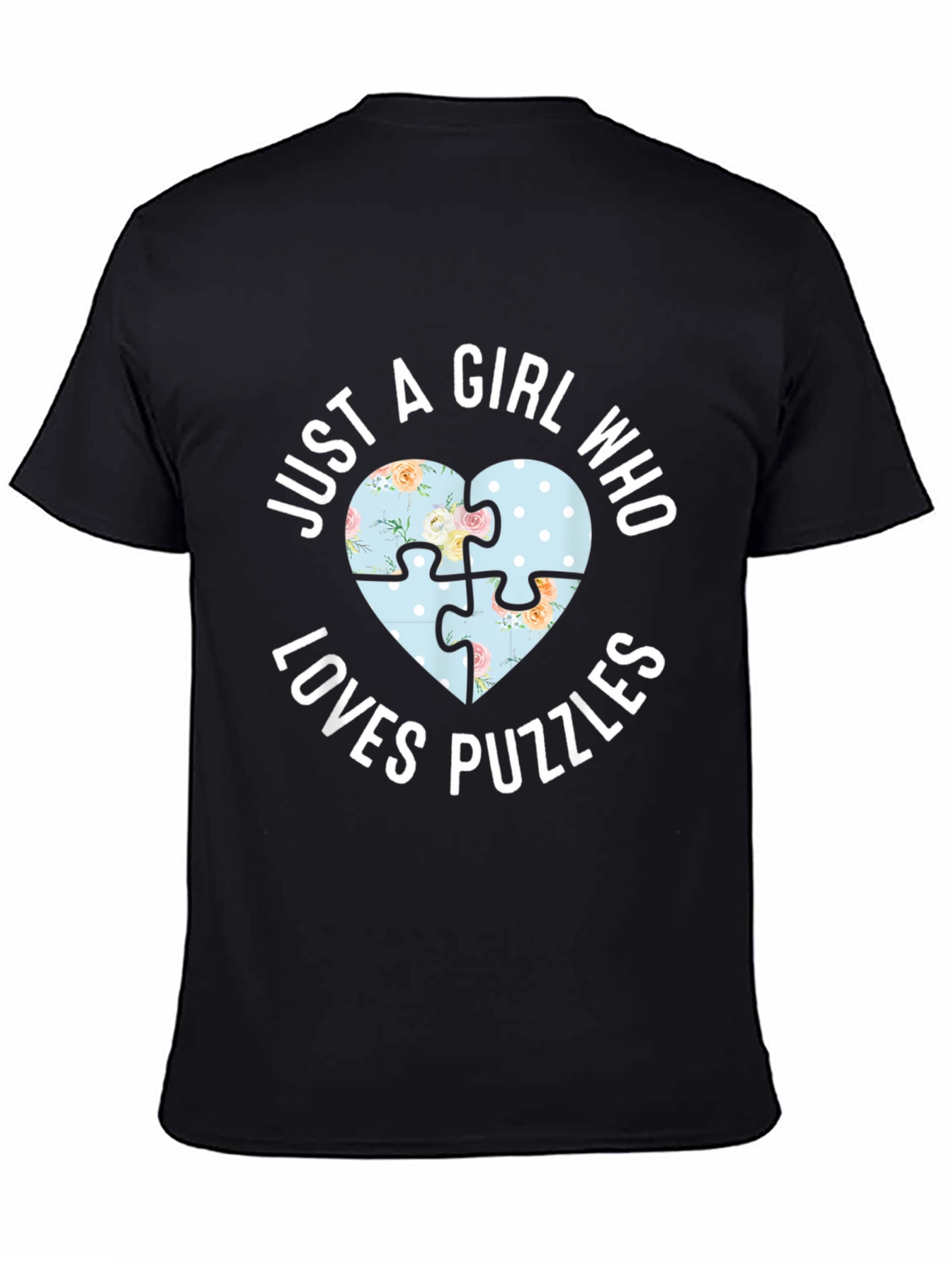 Just A Girl Who Loves Puzzles Heart T-Shirt