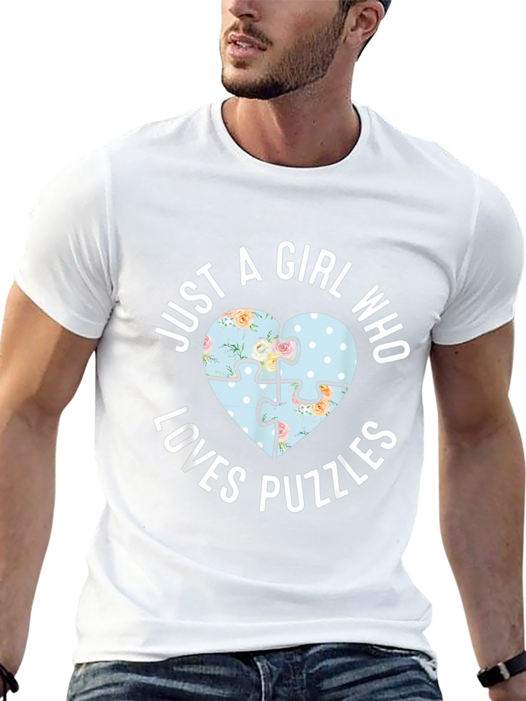 Just A Girl Who Loves Puzzles Heart T-Shirt