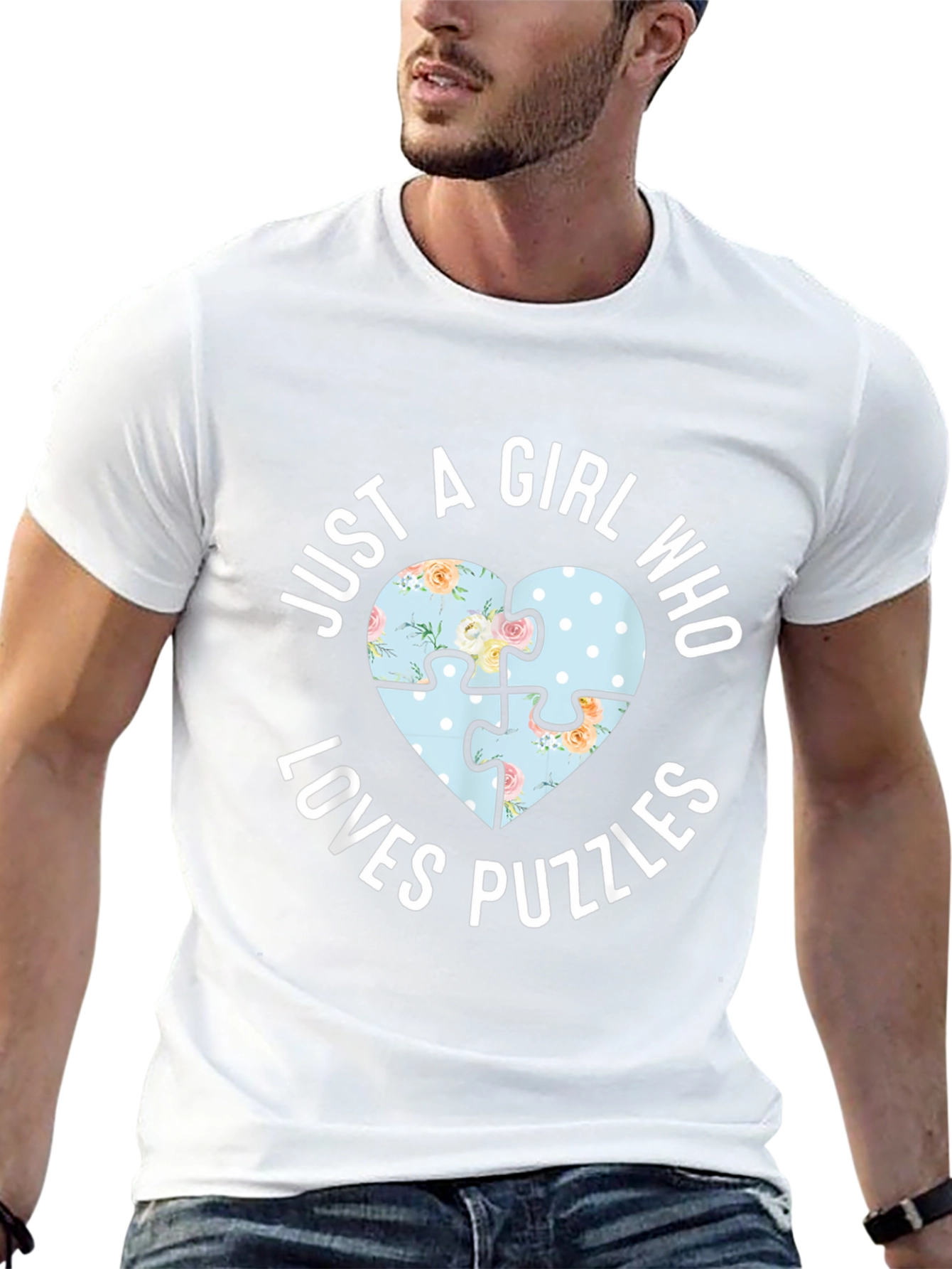 Just A Girl Who Loves Puzzles Heart T-Shirt