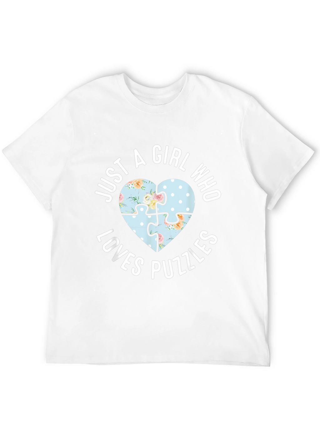Just A Girl Who Loves Puzzles Heart T-Shirt