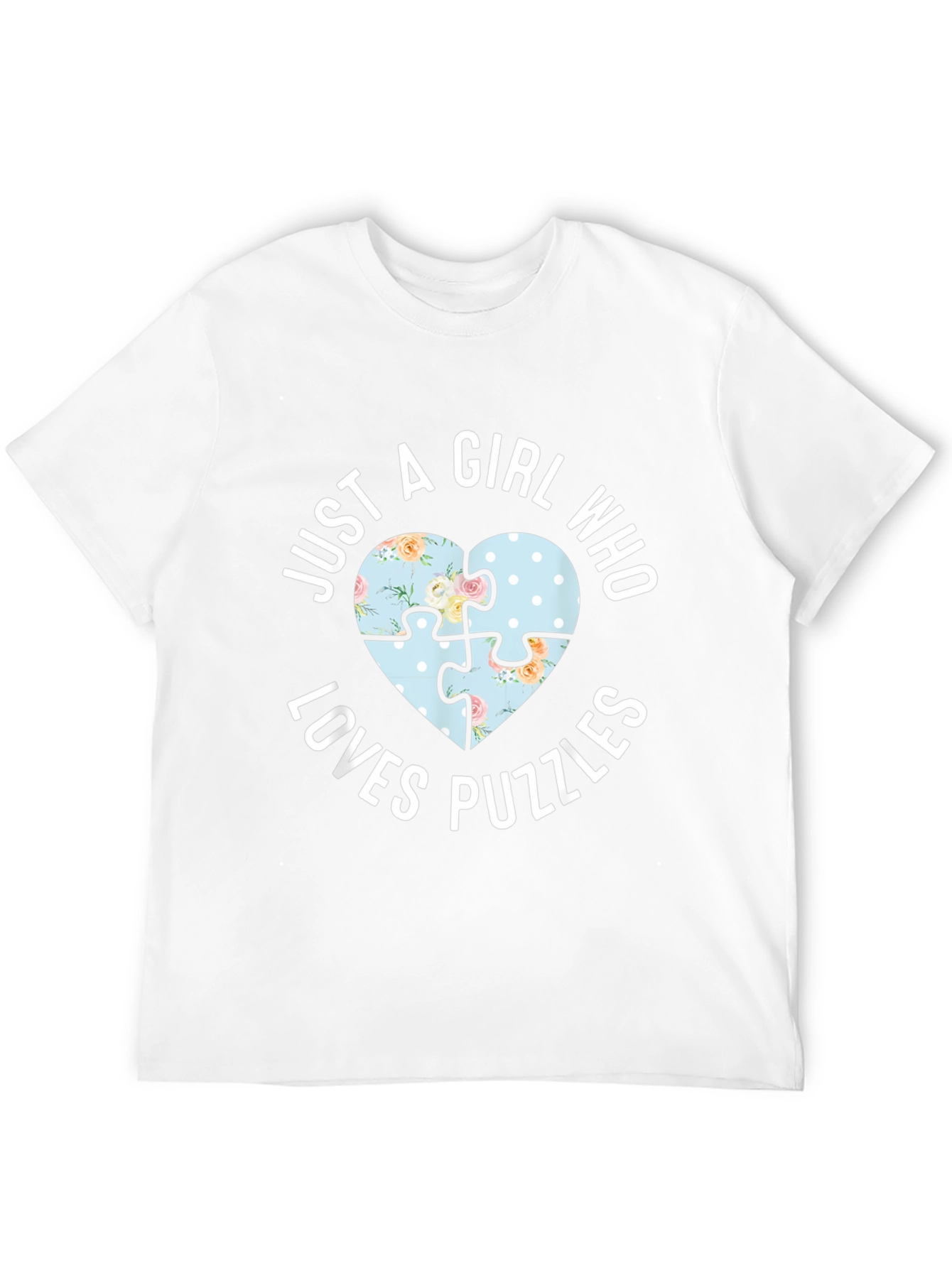 Just A Girl Who Loves Puzzles Heart T-Shirt
