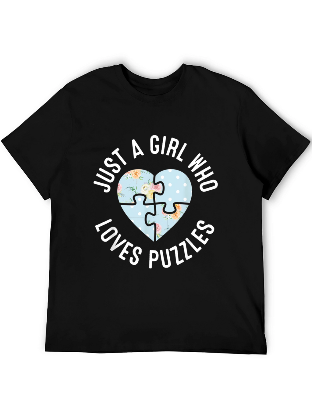 Just A Girl Who Loves Puzzles Heart T-Shirt