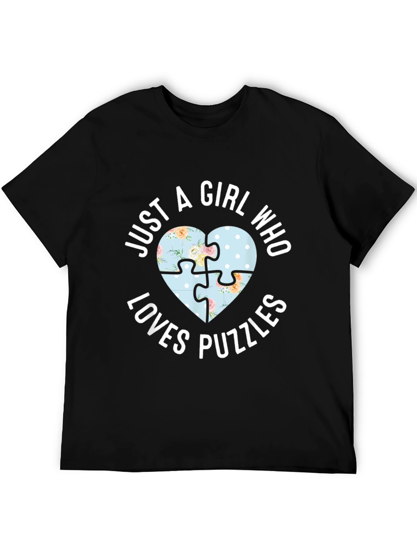 Just A Girl Who Loves Puzzles Heart T-Shirt