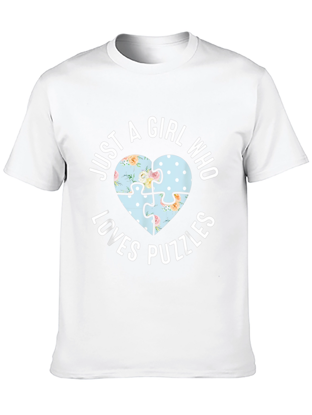 Just A Girl Who Loves Puzzles Heart T-Shirt