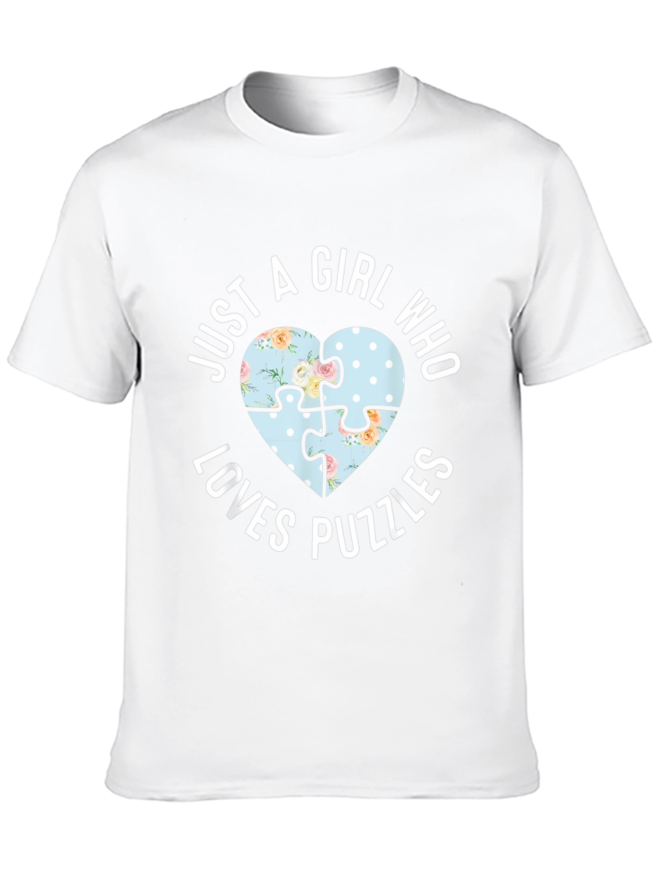 Just A Girl Who Loves Puzzles Heart T-Shirt