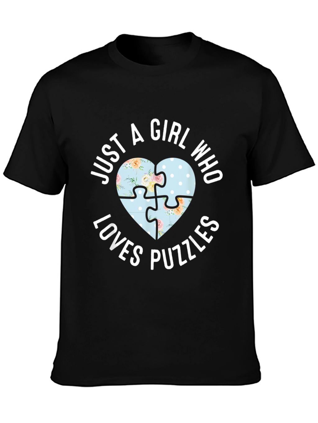 Just A Girl Who Loves Puzzles Heart T-Shirt