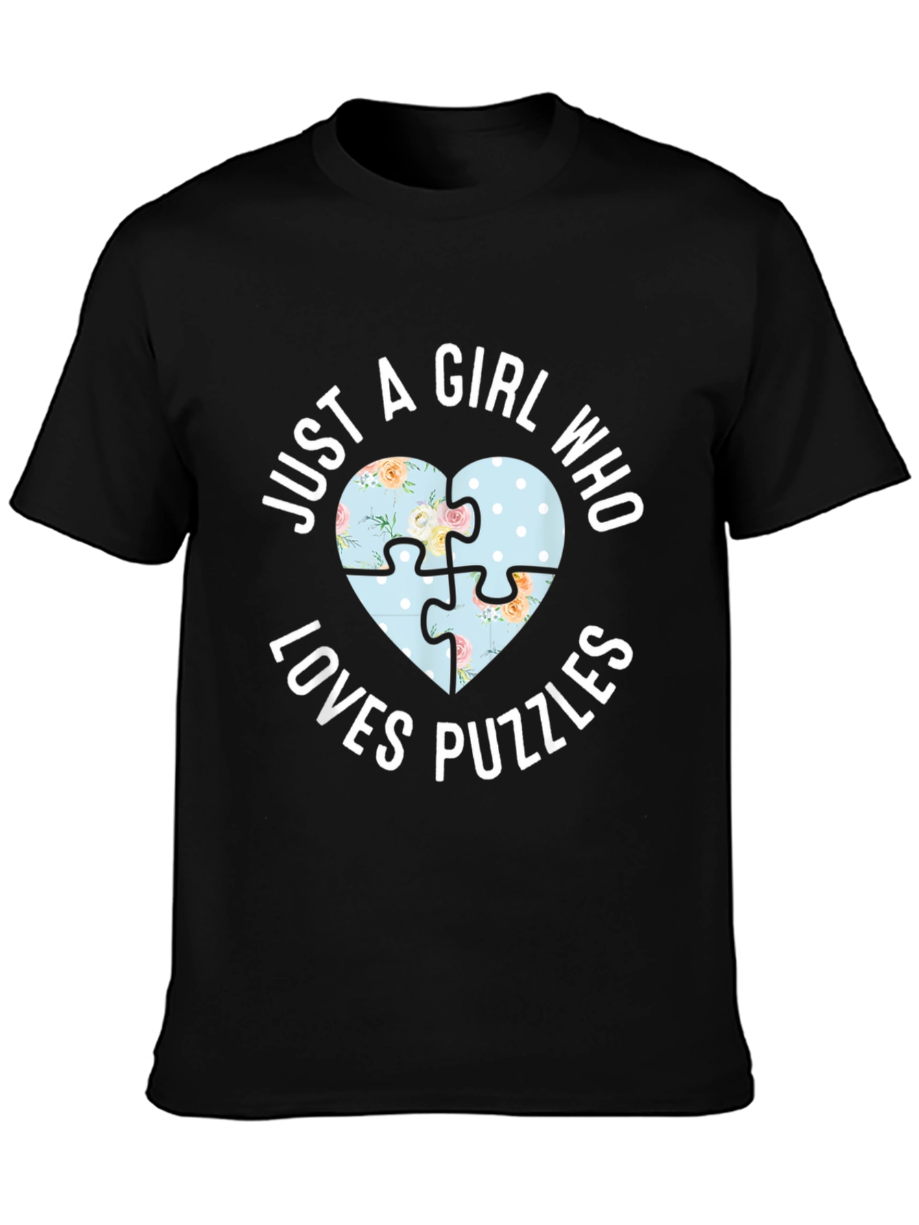 Just A Girl Who Loves Puzzles Heart T-Shirt
