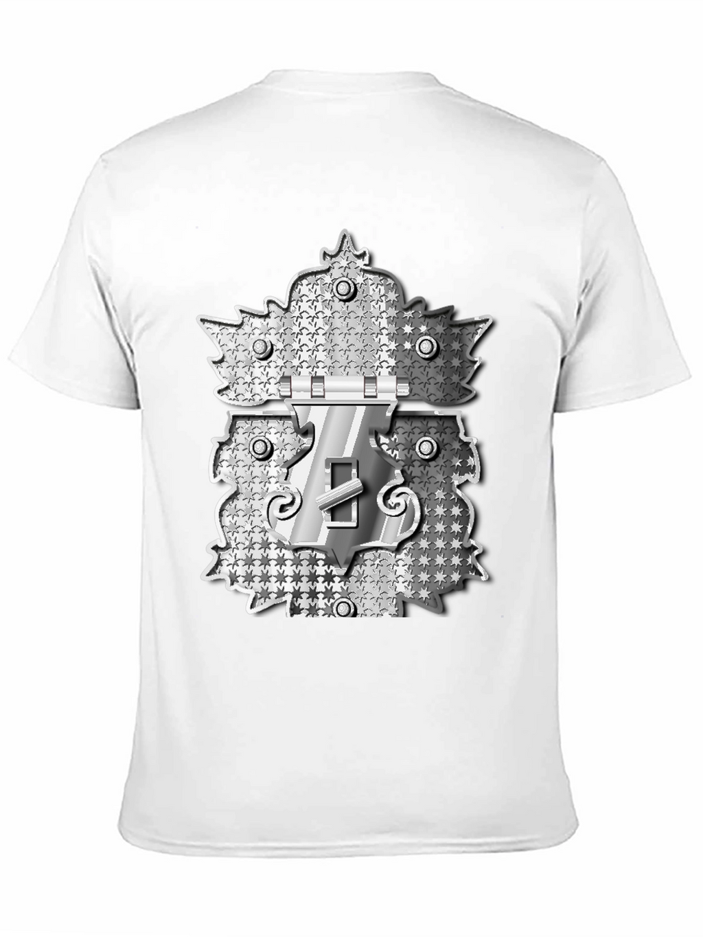 Novelty Black T-Shirt with Silver Lock Design
