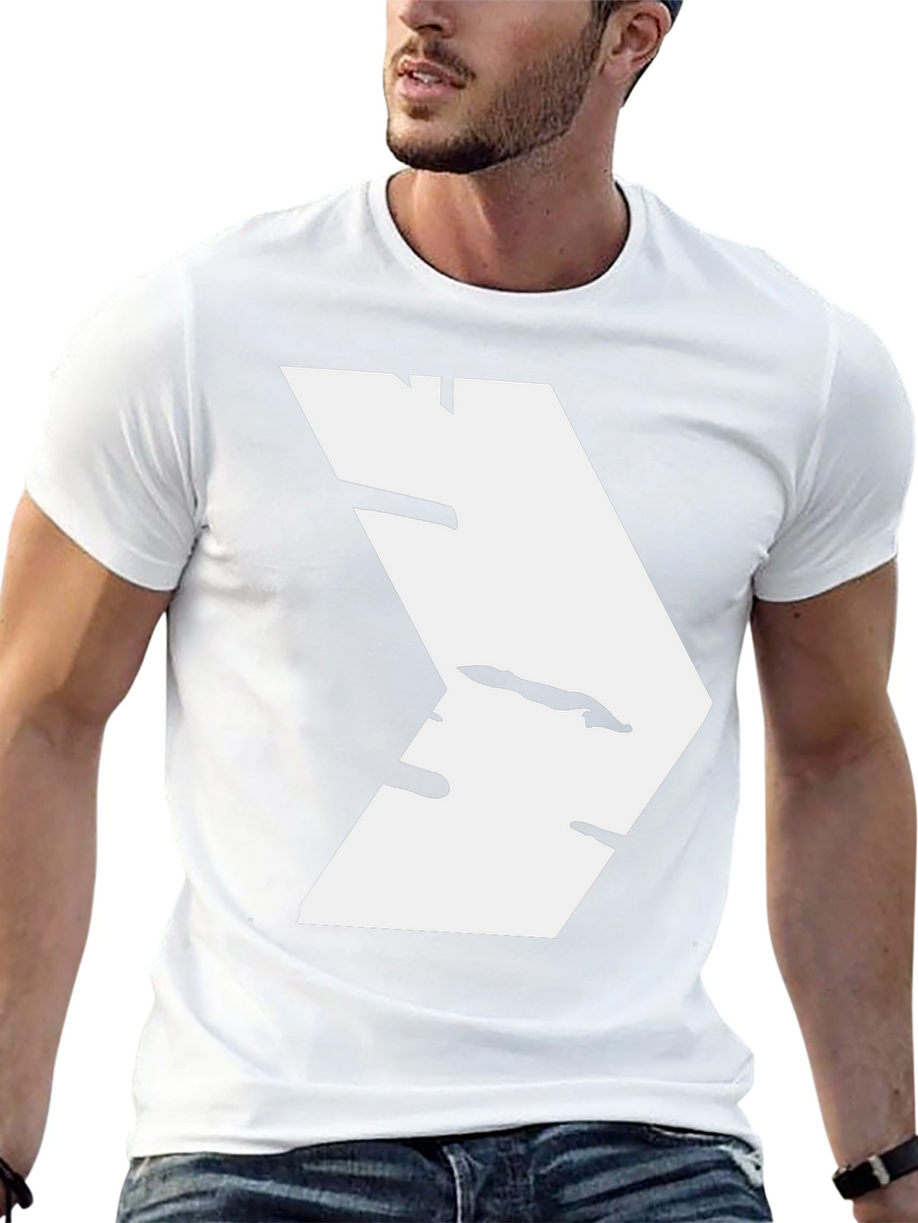 Modern White Chevron Graphic Black T-Shirt