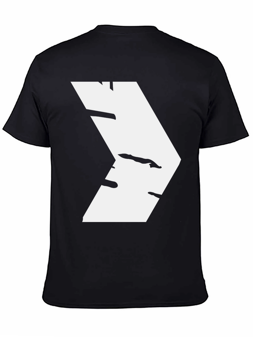 Modern White Chevron Graphic Black T-Shirt