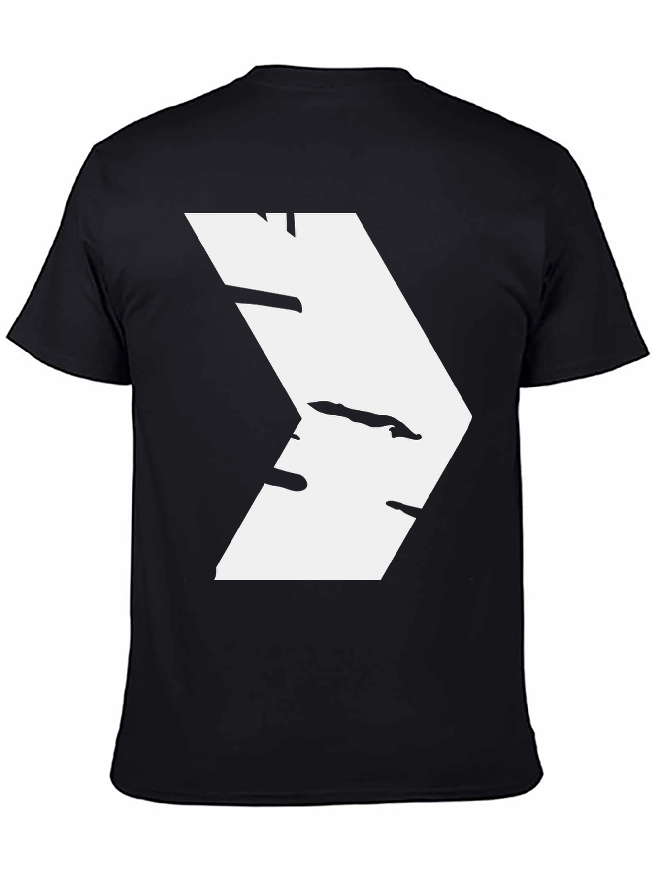 Modern White Chevron Graphic Black T-Shirt