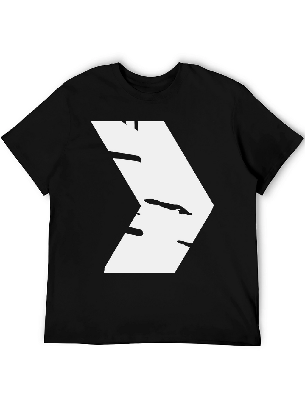 Modern White Chevron Graphic Black T-Shirt