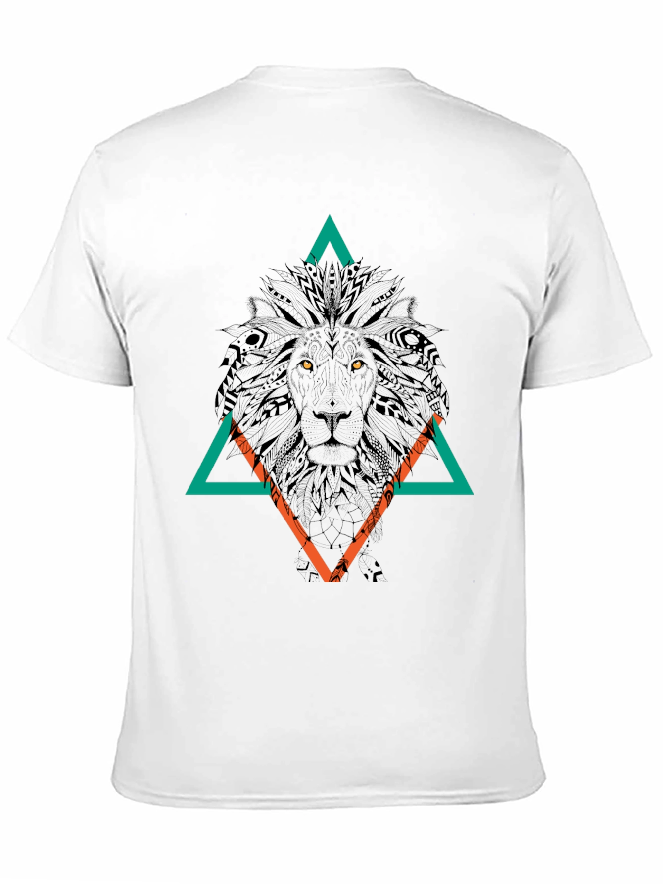 Lion Graphic Tee - Abstract Geometric Design
