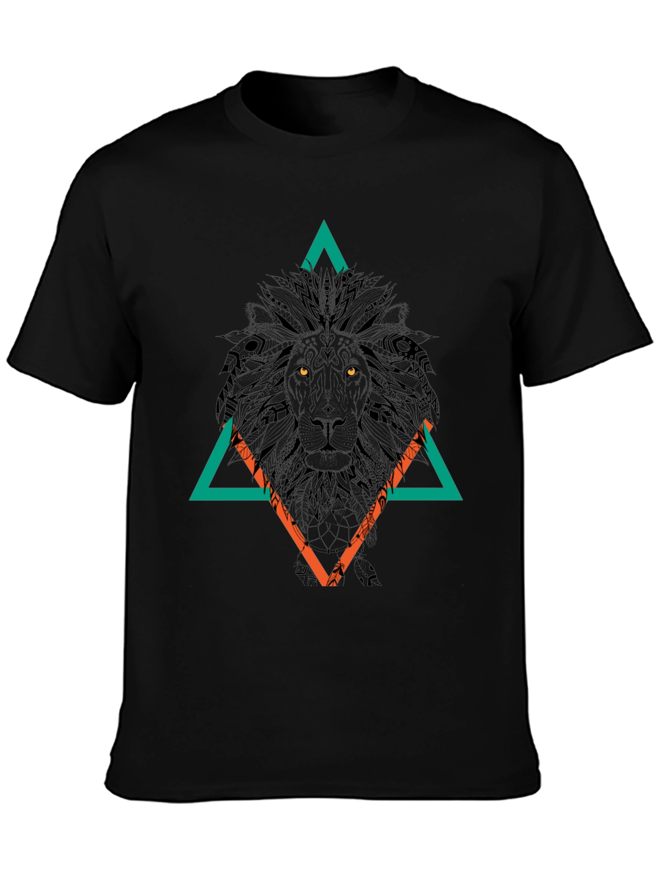 Lion Graphic Tee - Abstract Geometric Design