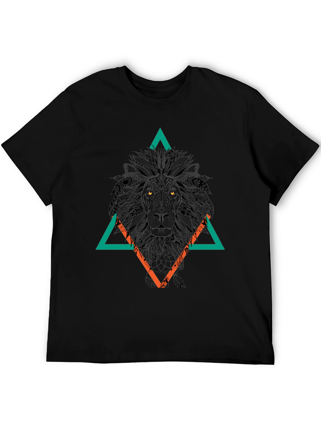 Lion Graphic Tee - Abstract Geometric Design