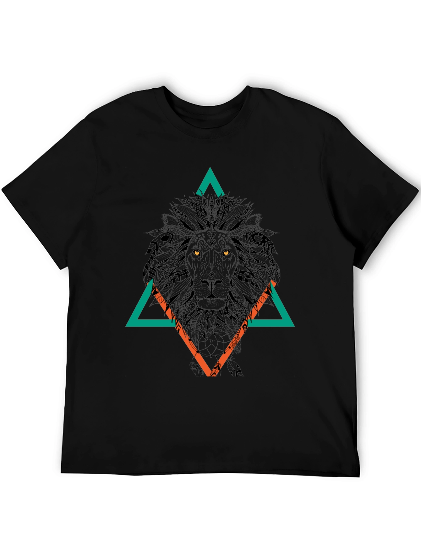 Lion Graphic Tee - Abstract Geometric Design