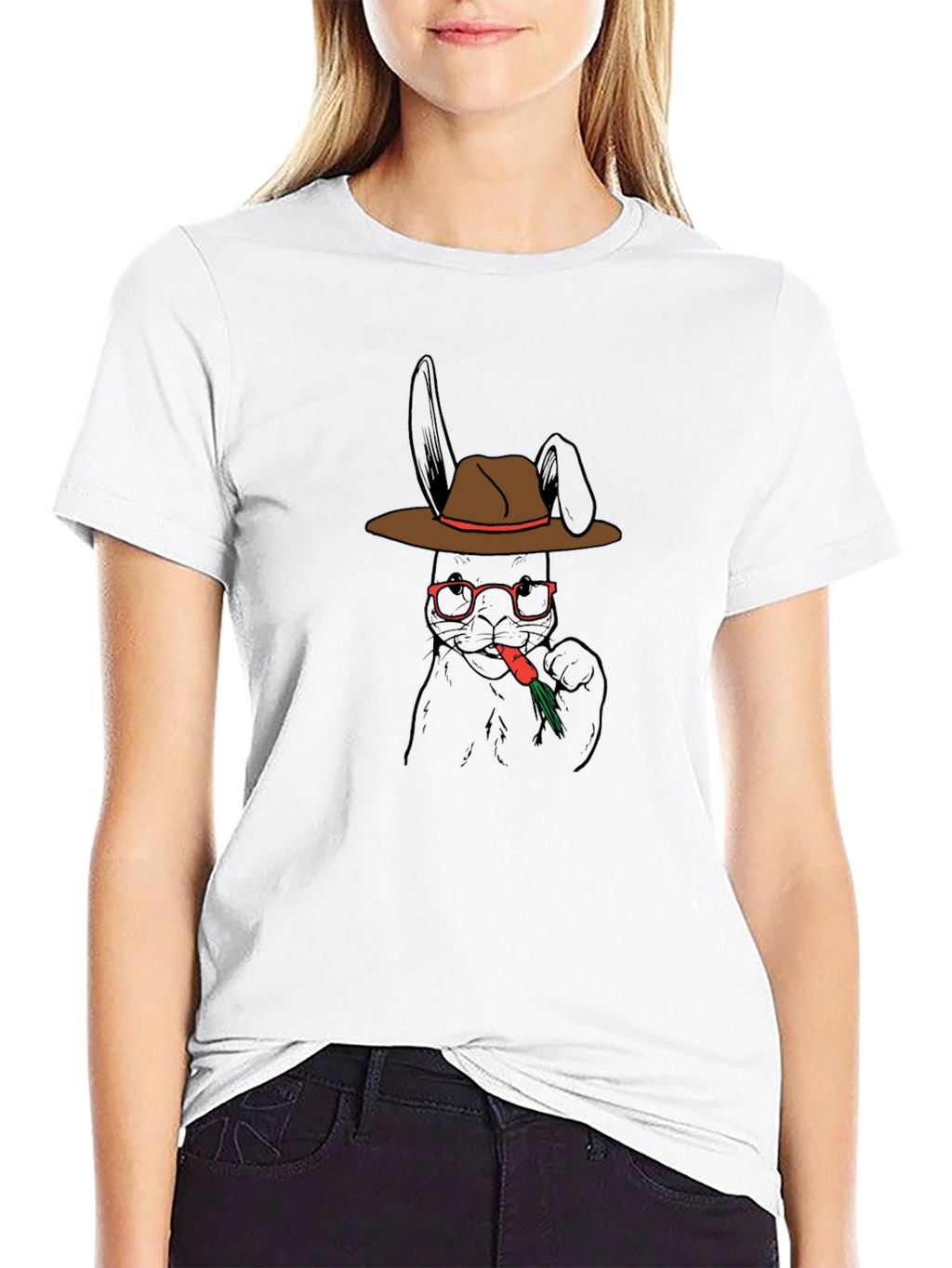 Cool Rabbit in Hat Graphic Tee