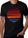 Retro Sunset Striped T-Shirt - Graphic Tee