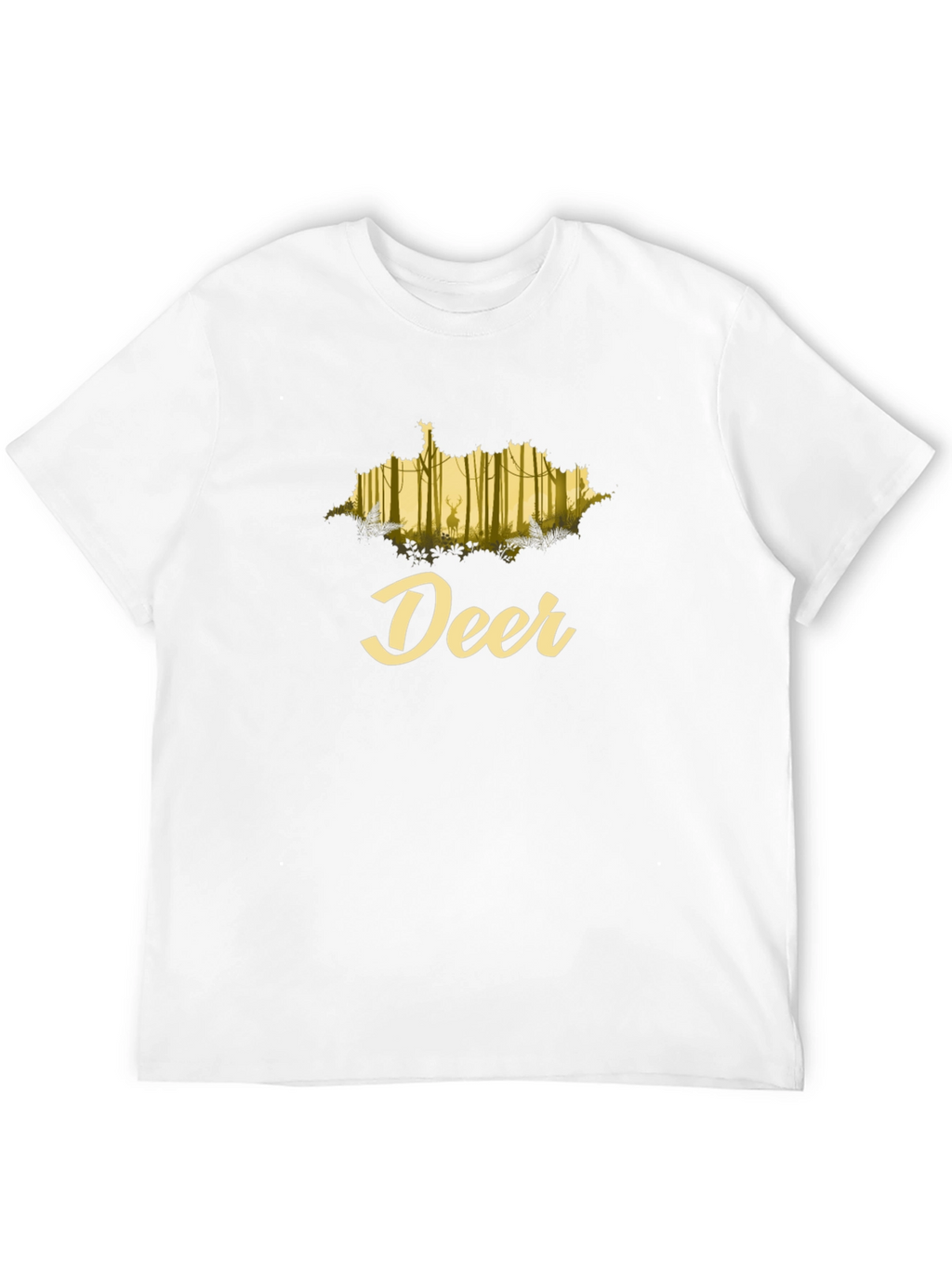 Deer Forest Graphic Black T-Shirt