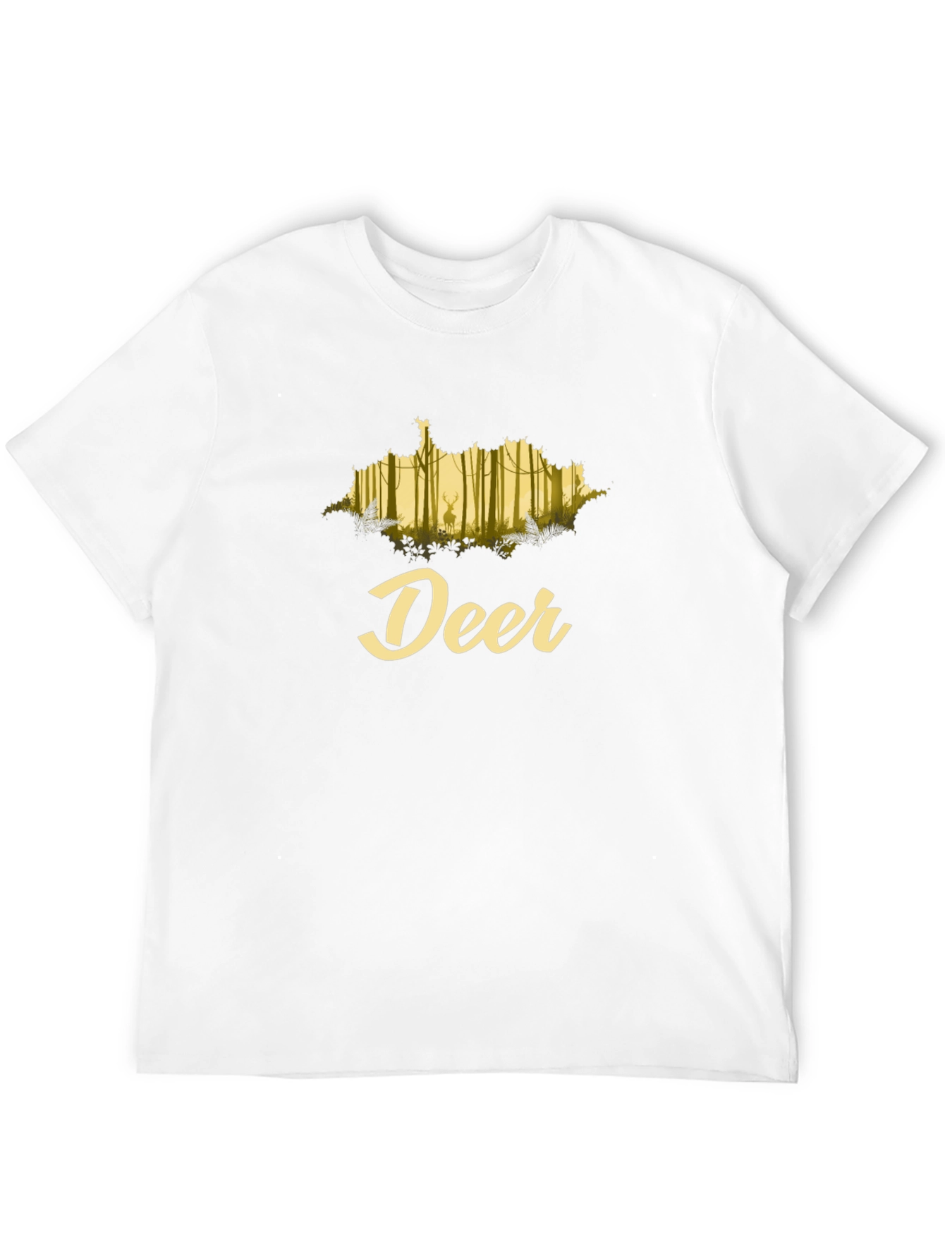 Deer Forest Graphic Black T-Shirt