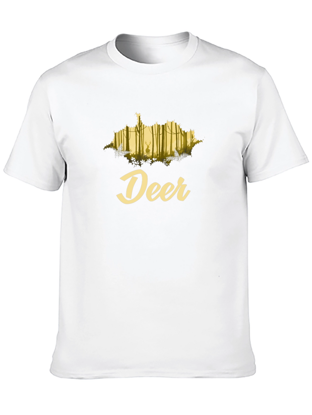 Deer Forest Graphic Black T-Shirt