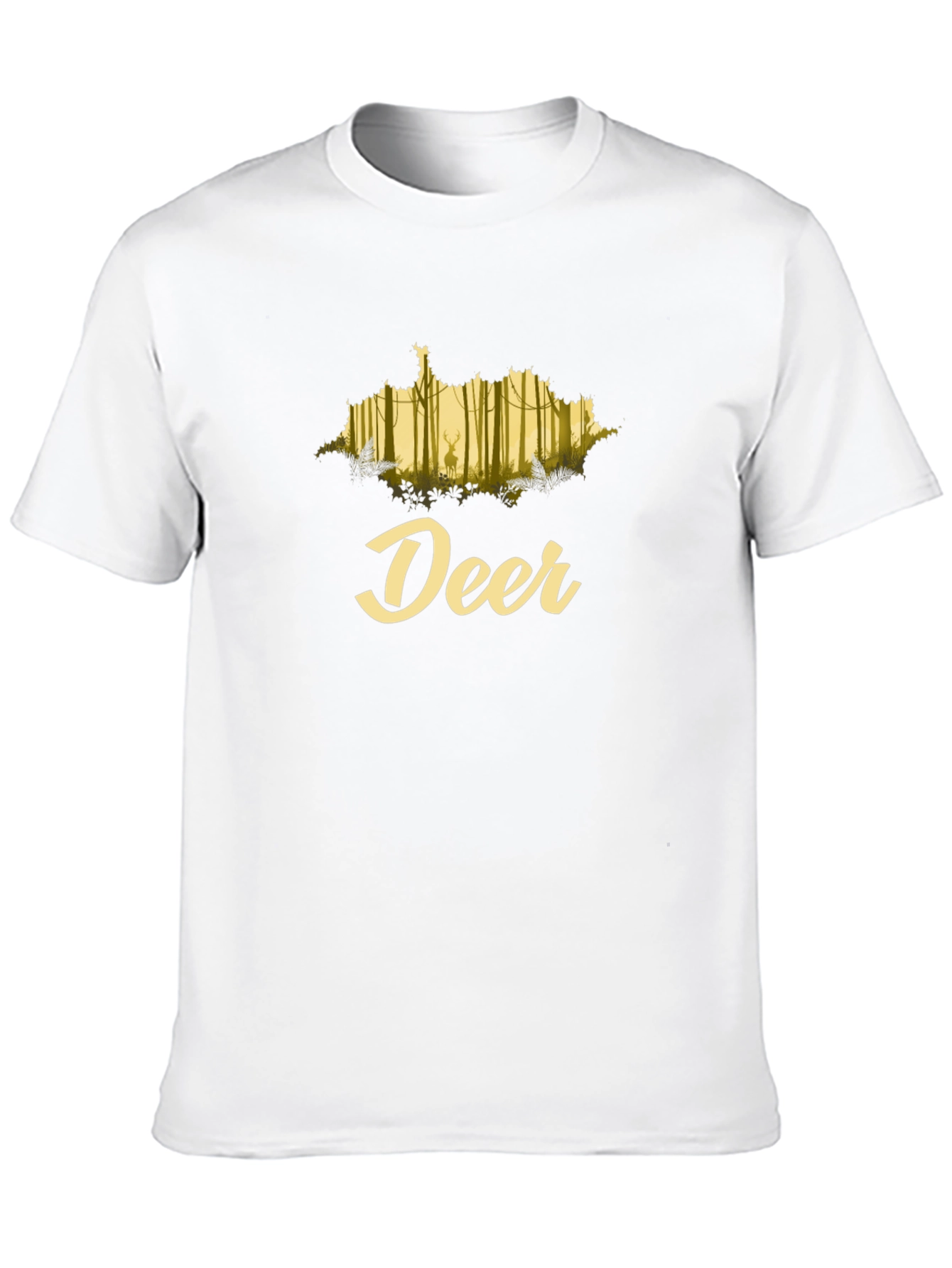 Deer Forest Graphic Black T-Shirt