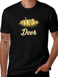 Deer Forest Graphic Black T-Shirt
