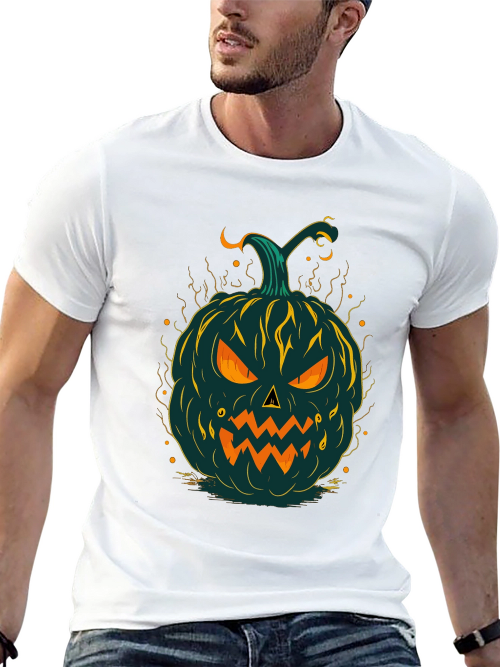 Halloween Pumpkin Graphic Tee - Spooky Style