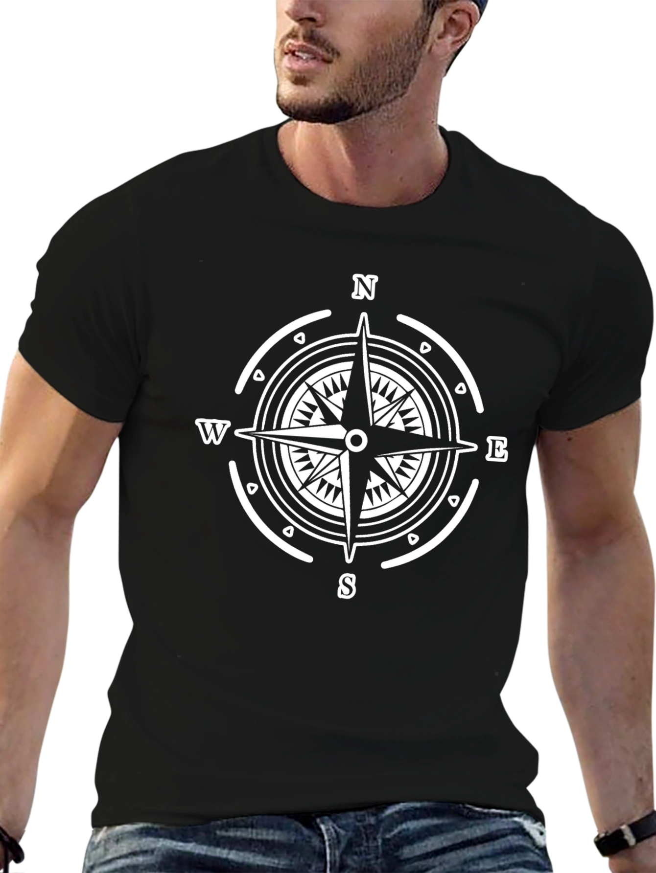 Compass Rose Graphic Tee - Stylish Nautical Design