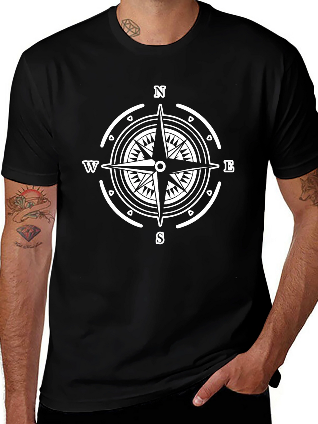 Compass Rose Graphic Tee - Stylish Nautical Design
