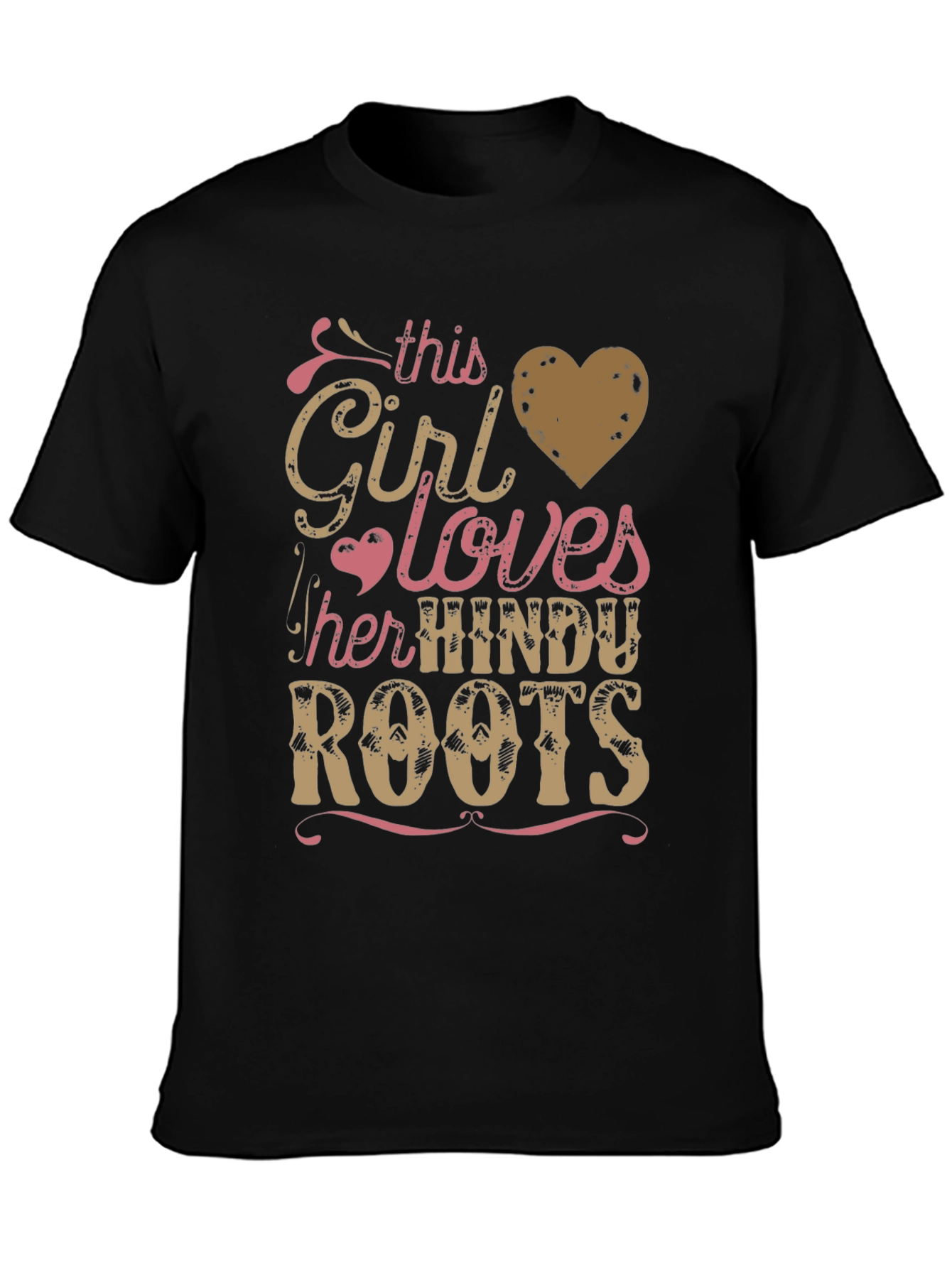 Girl Loves Hindu Roots Black Graphic Tee