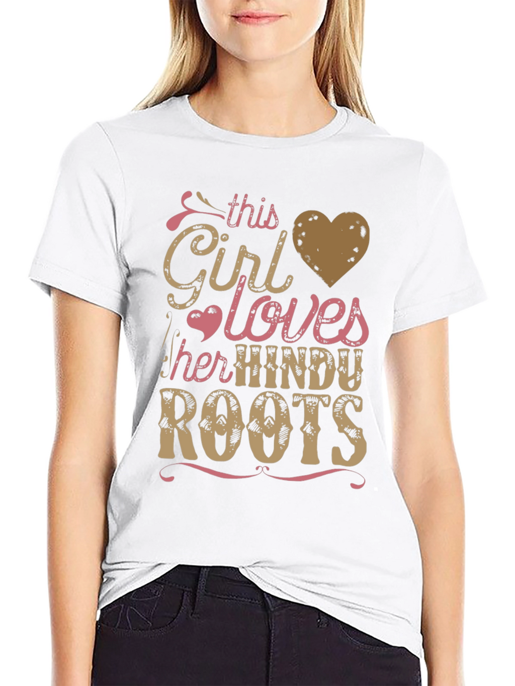 Girl Loves Hindu Roots Black Graphic Tee