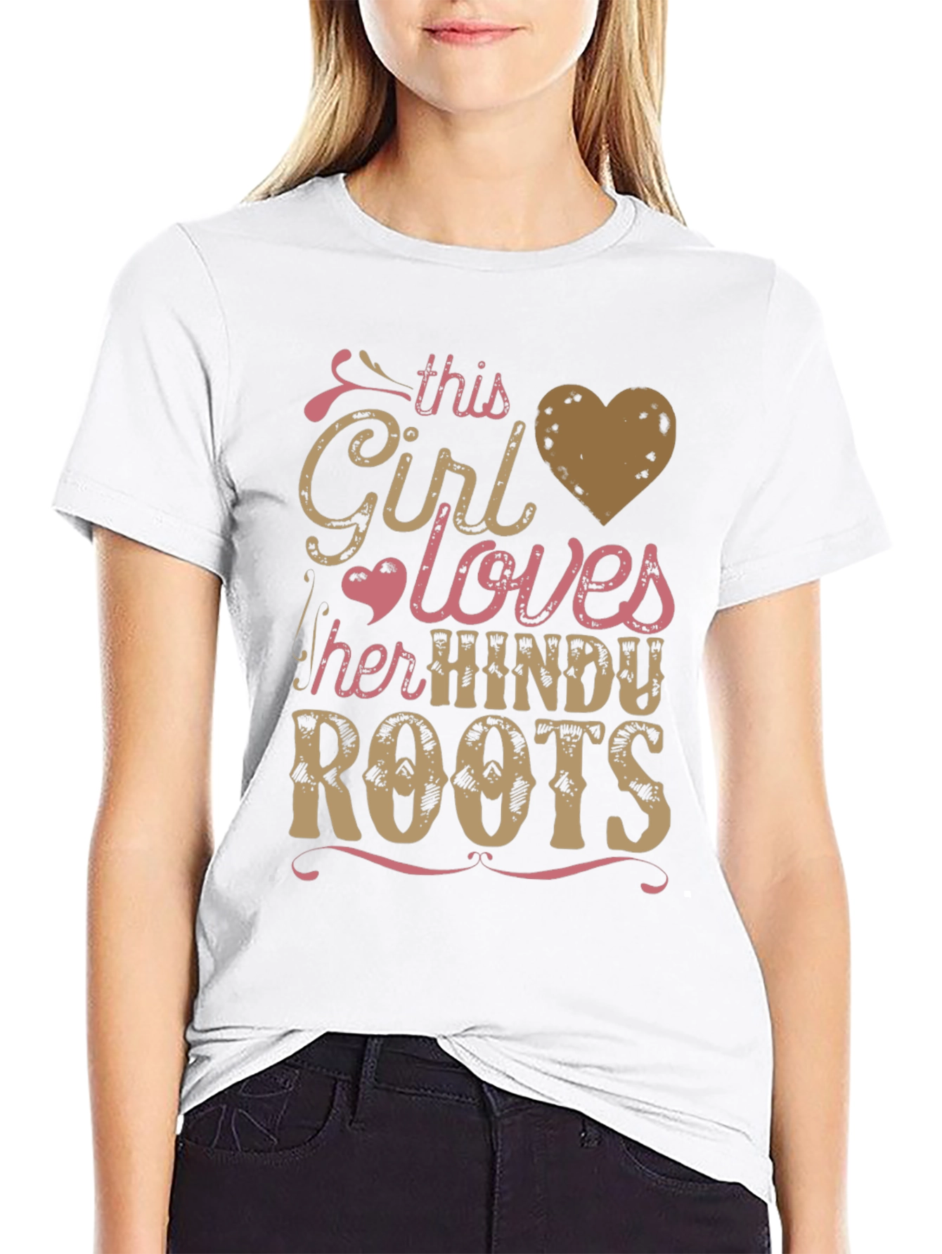 Girl Loves Hindu Roots Black Graphic Tee